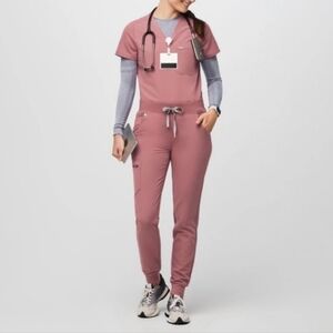 Figs scrub set Mauve Catarina top Zamora jogger pants Small Petite